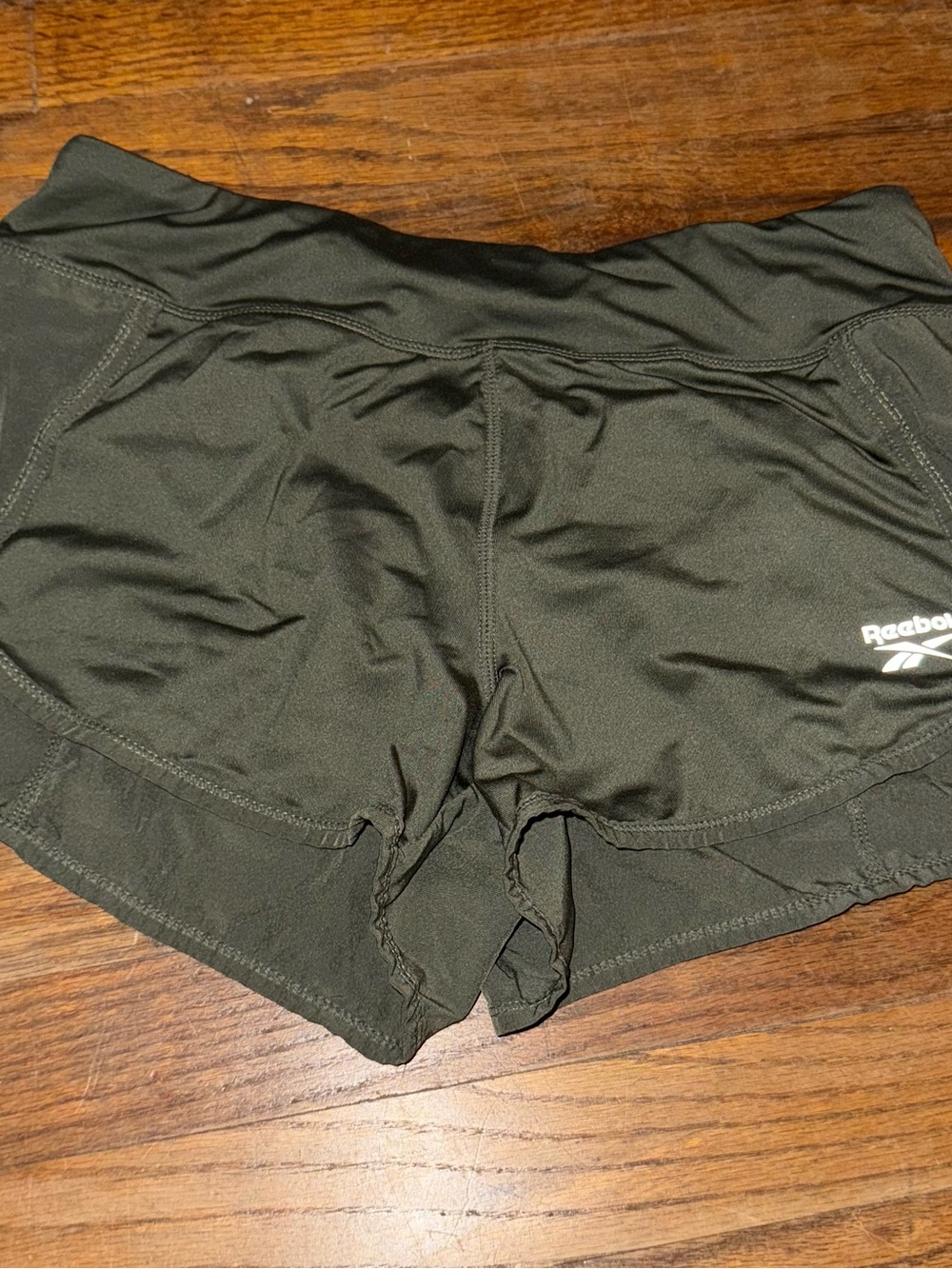Reebok Olive Green Girls' Athletic Shorts with Logo